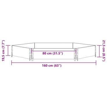 vidaXL Ζαρντινιέρα Εξάγωνη Μαύρη 160x160 εκ. από Μασίφ Ξύλο Πεύκου