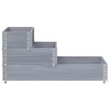 vidaXL Ζαρντινιέρα Υπερ. 3 Επιπέδων Γκρι 120x80 εκ. Μασίφ Ξύλο Πεύκου