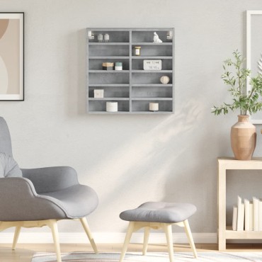 vidaXL Βιτρίνα Γκρι Σκυροδέματος 60x8,5x58cm από Επεξεργασμένο Ξύλο