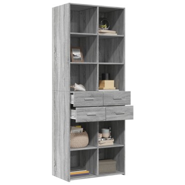 vidaXL Ντουλάπι Γκρι Sonoma 70x42,5x185cm από Επεξεργασμένο Ξύλο 1 τεμ.