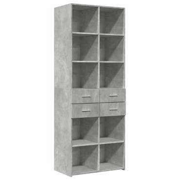 vidaXL Ντουλάπι Γκρι Σκυροδέματος 70x42,5x185cm Επεξεργασμένο Ξύλο 1 τεμ.
