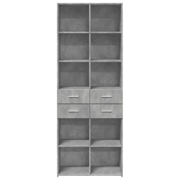 vidaXL Ντουλάπι Γκρι Σκυροδέματος 70x42,5x185cm Επεξεργασμένο Ξύλο 1 τεμ.