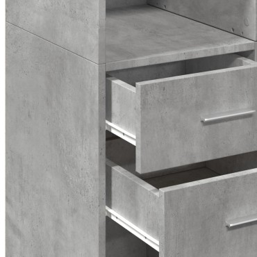 vidaXL Ντουλάπι Γκρι Σκυροδέματος 70x42,5x185cm Επεξεργασμένο Ξύλο 1 τεμ.