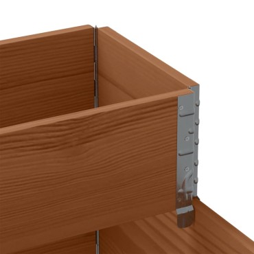 vidaXL Ζαρντινιέρα Υπερ. 3 Επιπέδων Καφέ 120x80 εκ. Μασίφ Ξύλο Πεύκου