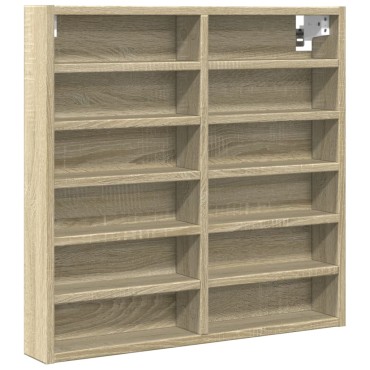 vidaXL Βιτρίνα Χρώμα Sonoma Δρυς 60x8,5x58cm από Επεξεργασμένο Ξύλο