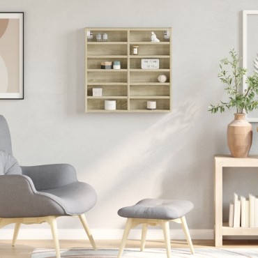 vidaXL Βιτρίνα Χρώμα Sonoma Δρυς 60x8,5x58cm από Επεξεργασμένο Ξύλο