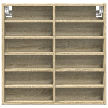vidaXL Βιτρίνα Χρώμα Sonoma Δρυς 60x8,5x58cm από Επεξεργασμένο Ξύλο