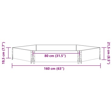 vidaXL Ζαρντινιέρα Εξάγωνη 160x160 εκ. από Μασίφ Ξύλο Πεύκου