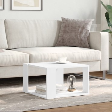 vidaXL Τραπεζάκι Σαλονιού Λευκό 51,5x51,5x30cm από Επεξεργασμένο Ξύλο 1 τεμ.