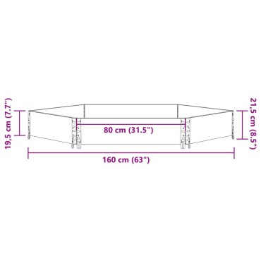 vidaXL Ζαρντινιέρα Εξάγωνη Καφέ 160x160 εκ. από Μασίφ Ξύλο Πεύκου