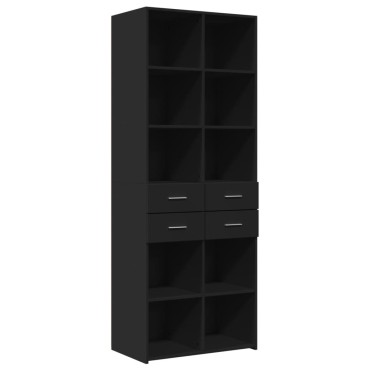 vidaXL Ντουλάπι Μαύρο 70x42,5x185cm Επεξεργασμένο Ξύλο 1 τεμ.