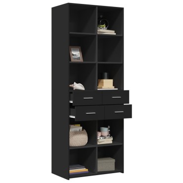 vidaXL Ντουλάπι Μαύρο 70x42,5x185cm Επεξεργασμένο Ξύλο 1 τεμ.