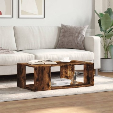 vidaXL Τραπεζάκι Σαλονιού Καπνιστή Δρυς 89,5x48x30cm Επεξεργ. Ξύλο 1 τεμ.