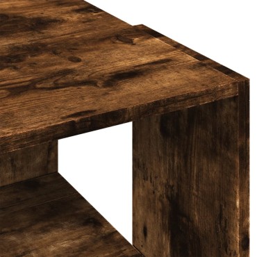 vidaXL Τραπεζάκι Σαλονιού Καπνιστή Δρυς 89,5x48x30cm Επεξεργ. Ξύλο 1 τεμ.
