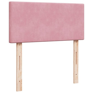 vidaXL Κρεβάτι Boxspring με Στρώμα Ροζ 100x200cm Βελούδινο 1 τεμ. - Μονό