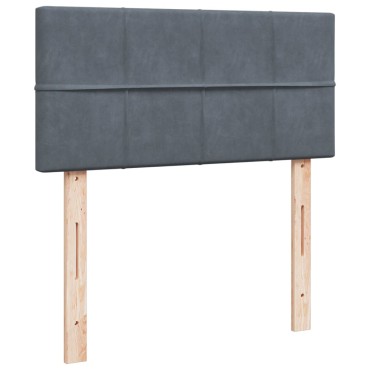 vidaXL Κρεβάτι Boxspring με Στρώμα Σκούρο Γκρι Single Βελούδινο