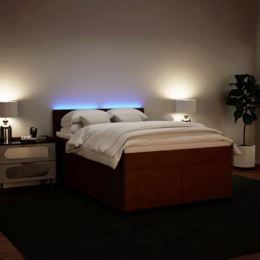 vidaXL Κρεβάτι Boxspring με Στρώμα Ροζ 140x190 εκ. Βελούδινο