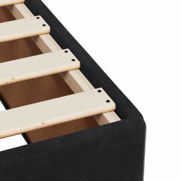 vidaXL Κρεβάτι Boxspring με Στρώμα Μαύρο 80x200cm Βελούδινο 1 τεμ. - Μονό