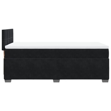 vidaXL Κρεβάτι Boxspring με Στρώμα Μαύρο 80x200cm Βελούδινο 1 τεμ. - Μονό