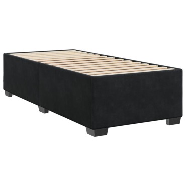 vidaXL Κρεβάτι Boxspring με Στρώμα Μαύρο 80x200cm Βελούδινο 1 τεμ. - Μονό