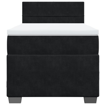 vidaXL Κρεβάτι Boxspring με Στρώμα Μαύρο 80x200cm Βελούδινο 1 τεμ. - Μονό