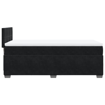 vidaXL Κρεβάτι Boxspring με Στρώμα Μαύρο 80x200cm Βελούδινο 1 τεμ. - Μονό