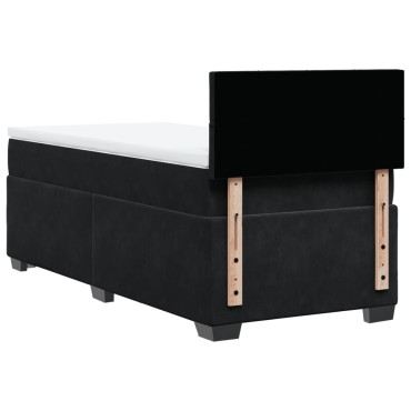 vidaXL Κρεβάτι Boxspring με Στρώμα Μαύρο 80x200cm Βελούδινο 1 τεμ. - Μονό