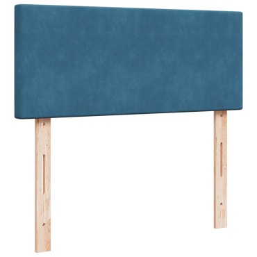 vidaXL Κρεβάτι Boxspring με Στρώμα Μπλε 120x190 εκ. Βελούδινο