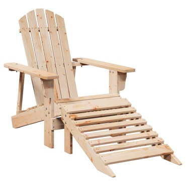 vidaXL Καρέκλα Adirondack με Υποπόδιο από Ξύλο Ελάτης 50x52cm 1 τεμ.