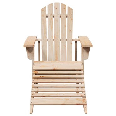 vidaXL Καρέκλα Adirondack με Υποπόδιο από Ξύλο Ελάτης 50x52cm 1 τεμ.