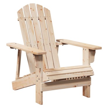 vidaXL Καρέκλα Adirondack με Υποπόδιο από Ξύλο Ελάτης 50x52cm 1 τεμ.