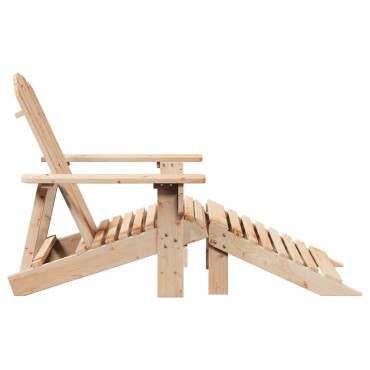 vidaXL Καρέκλα Adirondack με Υποπόδιο από Ξύλο Ελάτης 50x52cm 1 τεμ.