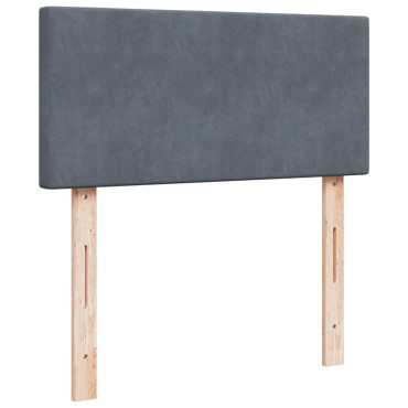 vidaXL Κρεβάτι Boxspring με Στρώμα Σκούρο Γκρι Single Βελούδινο
