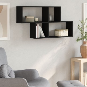 vidaXL Ράφι Τοίχου Μαύρη 100x20x53cm από Επεξεργασμένο Ξύλο 1 τεμ.