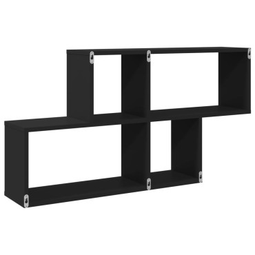 vidaXL Ράφι Τοίχου Μαύρη 100x20x53cm από Επεξεργασμένο Ξύλο 1 τεμ.