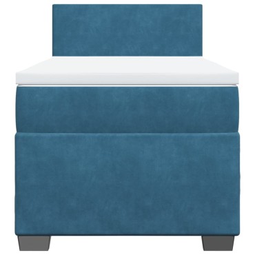 vidaXL Κρεβάτι Boxspring με Στρώμα Σκούρο Μπλε 80 x 200 εκ. Βελούδινο