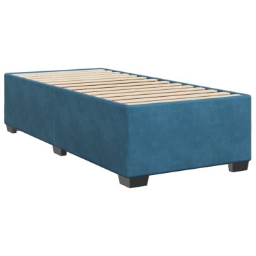 vidaXL Κρεβάτι Boxspring με Στρώμα Σκούρο Μπλε 80 x 200 εκ. Βελούδινο