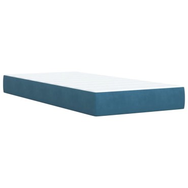 vidaXL Κρεβάτι Boxspring με Στρώμα Σκούρο Μπλε 80 x 200 εκ. Βελούδινο