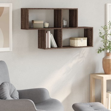 vidaXL Ραφιέρα Τοίχου Καφέ Δρυς 100x20x53cm από Επεξεργασμένο Ξύλο 1 τεμ.