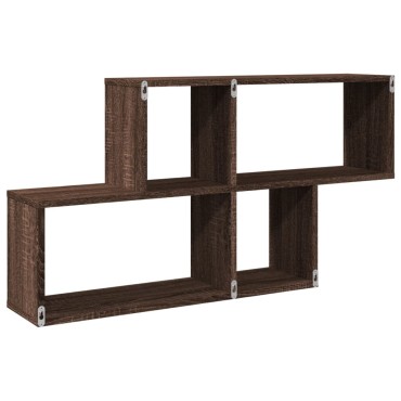 vidaXL Ραφιέρα Τοίχου Καφέ Δρυς 100x20x53cm από Επεξεργασμένο Ξύλο 1 τεμ.