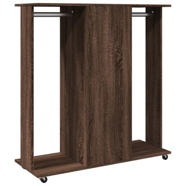 vidaXL Ντουλάπα με Ροδάκια Καφέ Δρυς 102x38x110cm από Επεξ. Ξύλο
