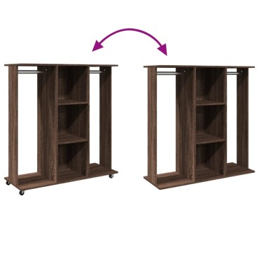 vidaXL Ντουλάπα με Ροδάκια Καφέ Δρυς 102x38x110cm από Επεξ. Ξύλο