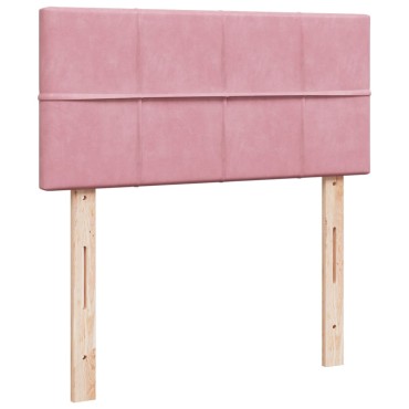 vidaXL Κρεβάτι Boxspring με Στρώμα Ροζ 80 x 200 εκ. Βελούδινο