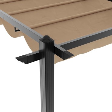 vidaXL Πέργκολα Κήπου με Πτυσσόμενη Οροφή Taupe 3x6 μ. Αλουμίνιο