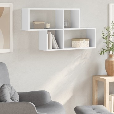vidaXL Ράφι Τοίχου Λευκό 100x20x53cm από Επεξεργασμένο Ξύλο 1 τεμ.