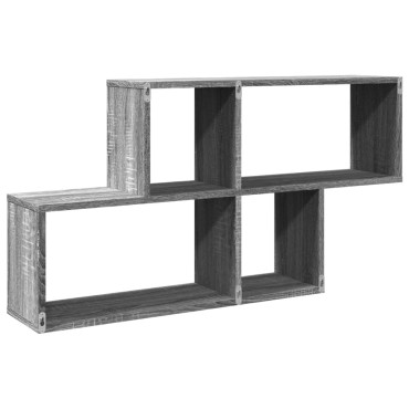 vidaXL Ραφιέρα Τοίχου Γκρι Sonoma 100x20x53cm Επεξεργασμένο Ξύλο 1 τεμ.