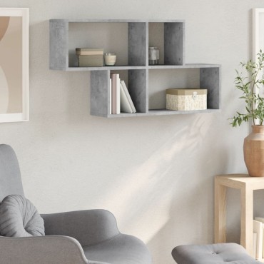 vidaXL Ράφι Τοίχου Γκρι Σκυροδέματος 100x20x53cm Επεξεργασμένο Ξύλο 1 τεμ.