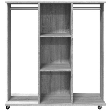 vidaXL Ντουλάπα με Ροδάκια Γκρι Sonoma 102x38x110cm από Επεξ. Ξύλο