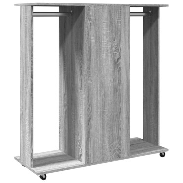 vidaXL Ντουλάπα με Ροδάκια Γκρι Sonoma 102x38x110cm από Επεξ. Ξύλο
