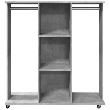 vidaXL Ντουλάπα με Ροδάκια Γκρι Σκυρ. 102x38x110cm Επεξεργασμένο Ξύλο